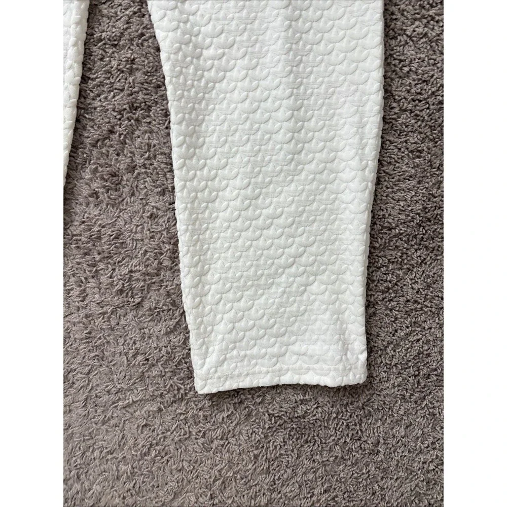 Adidas Q12 Monogram Track Pants Men Medium Cloud White Embossed Logo Originals M